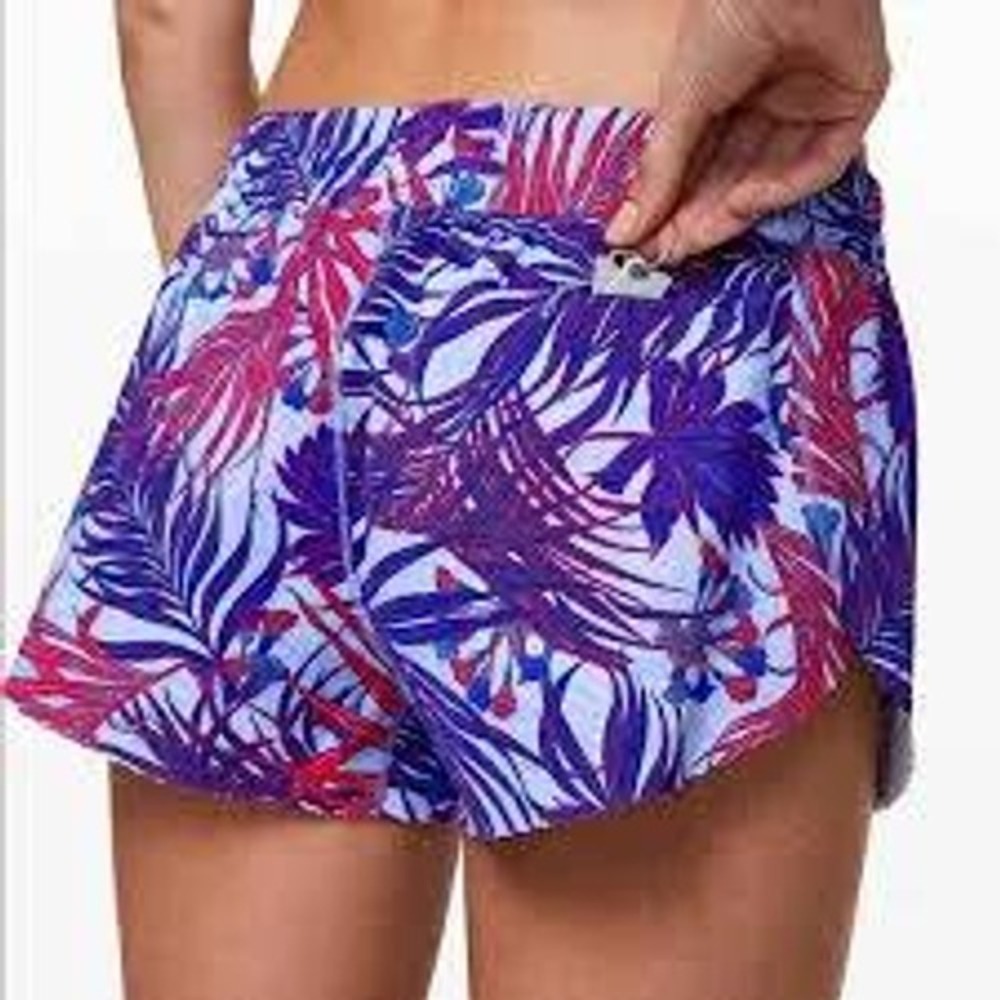 Lululemon Will The Wave Surf Shorts Mini Twisted Tropics Purple SZ 6 - Picture 2 of 8